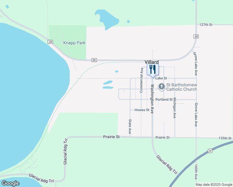 map of restaurants, bars, coffee shops, grocery stores, and more near 433 Minnesota Avenue in Villard