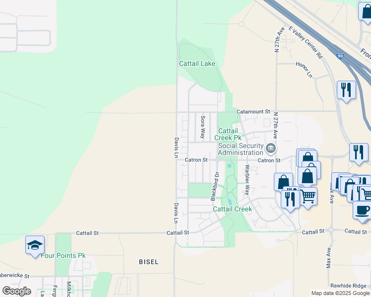map of restaurants, bars, coffee shops, grocery stores, and more near 3241 Fen Way in Bozeman