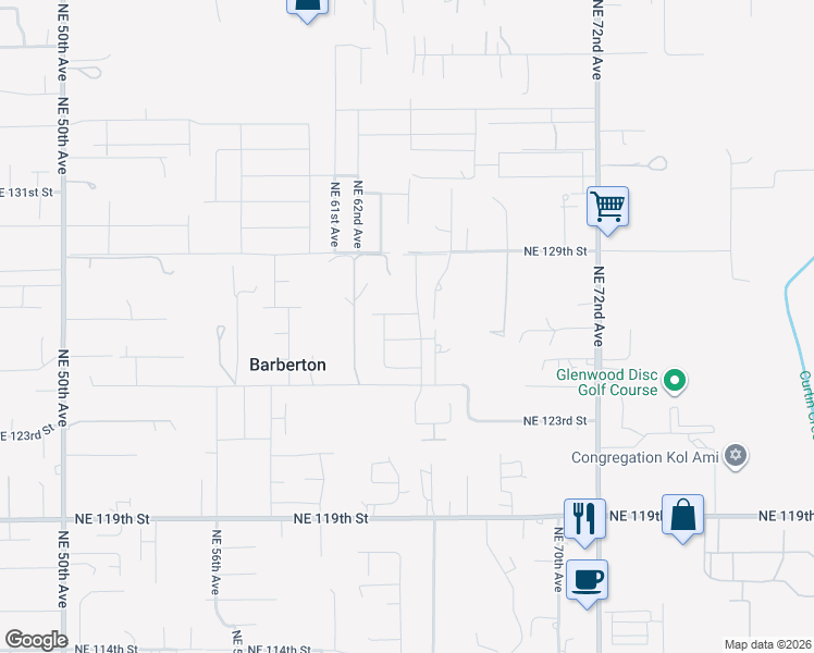 map of restaurants, bars, coffee shops, grocery stores, and more near 6300 Northeast 124th Street in Vancouver