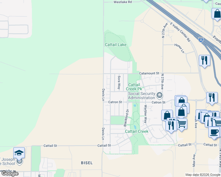 map of restaurants, bars, coffee shops, grocery stores, and more near 3352 Fen Way in Bozeman