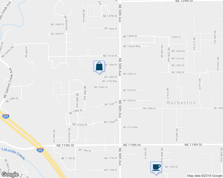 map of restaurants, bars, coffee shops, grocery stores, and more near 4807 Northeast 126th Circle in Vancouver