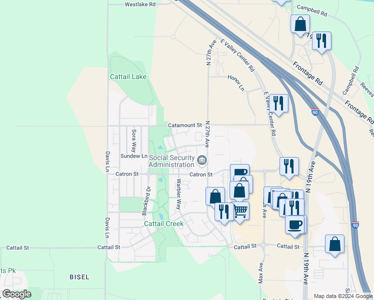 map of restaurants, bars, coffee shops, grocery stores, and more near 2760 Catalyst Street in Bozeman