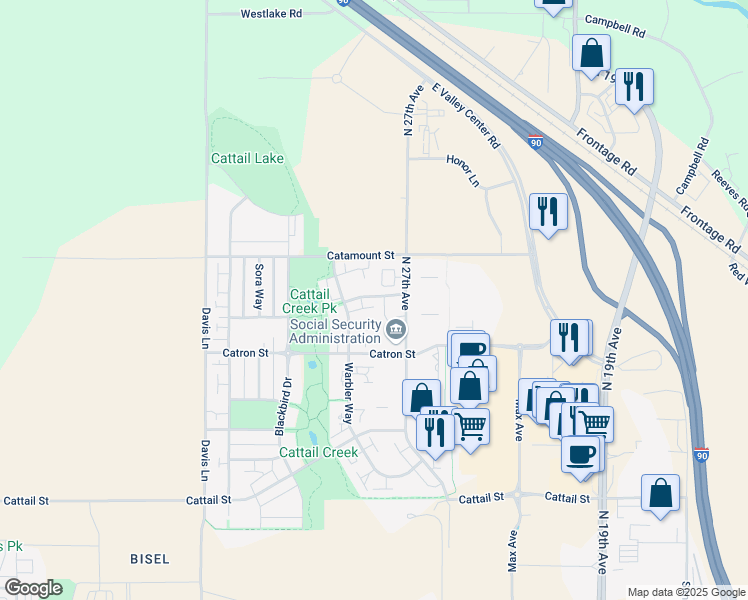 map of restaurants, bars, coffee shops, grocery stores, and more near 2752 Catalyst Street in Bozeman