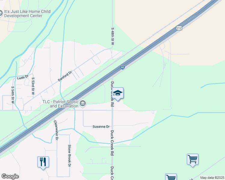 map of restaurants, bars, coffee shops, grocery stores, and more near 3139 Duck Creek Road in Billings