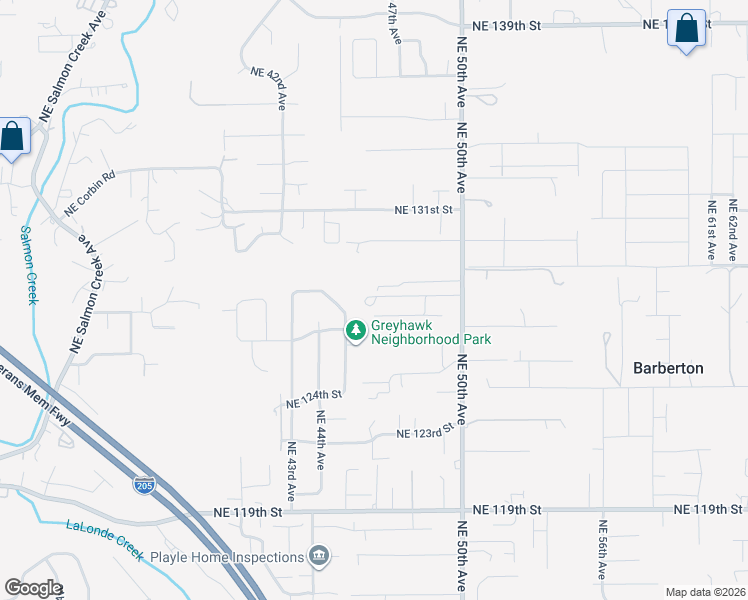 map of restaurants, bars, coffee shops, grocery stores, and more near 12615 Northeast 45th Avenue in Vancouver