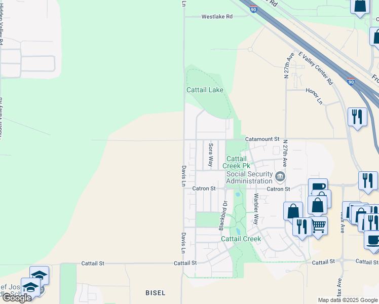 map of restaurants, bars, coffee shops, grocery stores, and more near 3361 Fen Way in Bozeman
