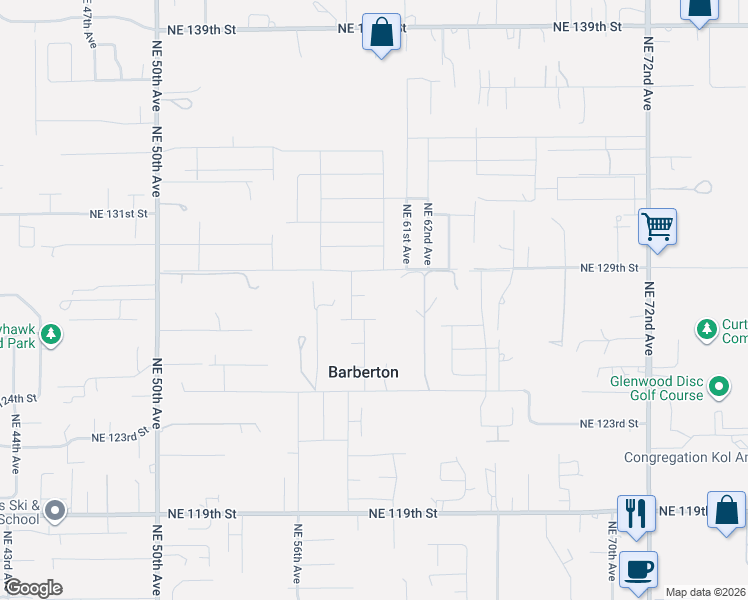 map of restaurants, bars, coffee shops, grocery stores, and more near 5901 Northeast 128th Circle in Vancouver