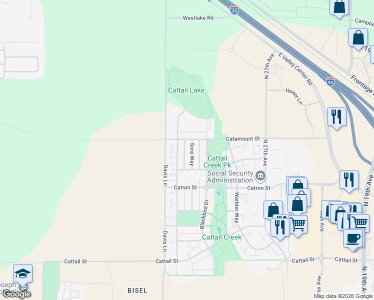 map of restaurants, bars, coffee shops, grocery stores, and more near 3352 Fen Way in Bozeman