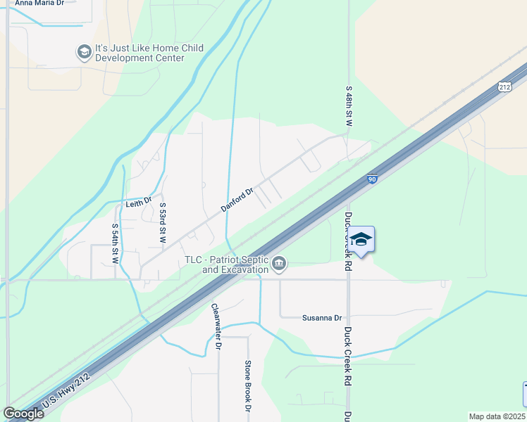map of restaurants, bars, coffee shops, grocery stores, and more near 5046 Danford Drive in Billings