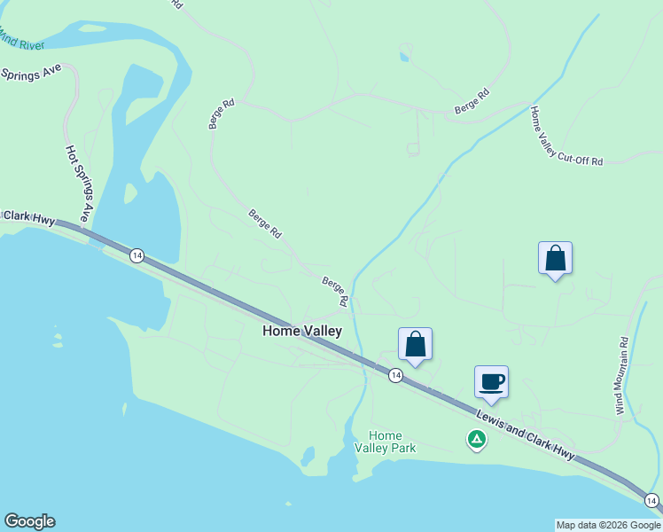 map of restaurants, bars, coffee shops, grocery stores, and more near 99 Rudy-Helen Road in Stevenson
