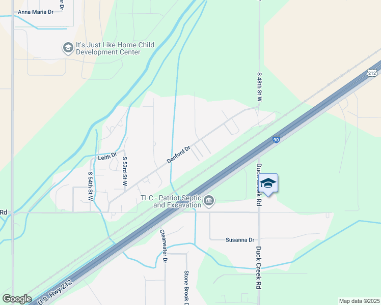 map of restaurants, bars, coffee shops, grocery stores, and more near 5014 Danford Drive in Billings