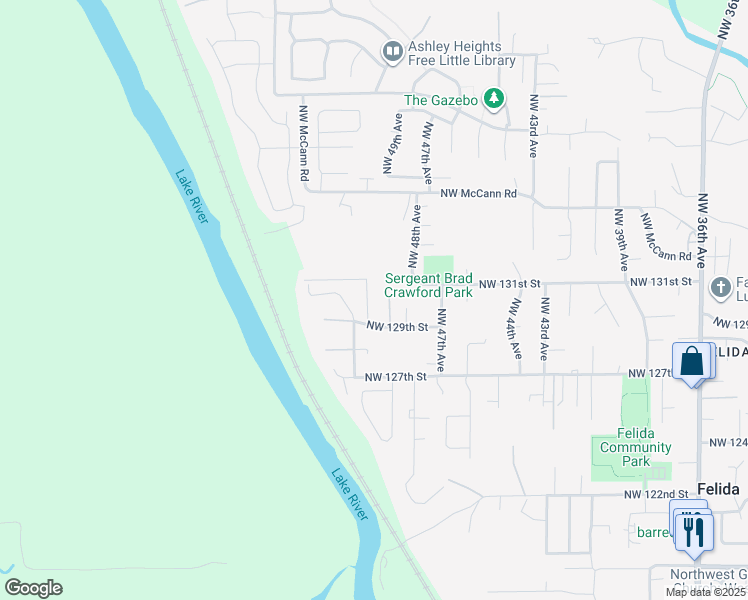 map of restaurants, bars, coffee shops, grocery stores, and more near 13008 Northwest 49th Avenue in Vancouver