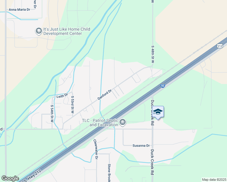 map of restaurants, bars, coffee shops, grocery stores, and more near 5014 Danford Drive in Billings