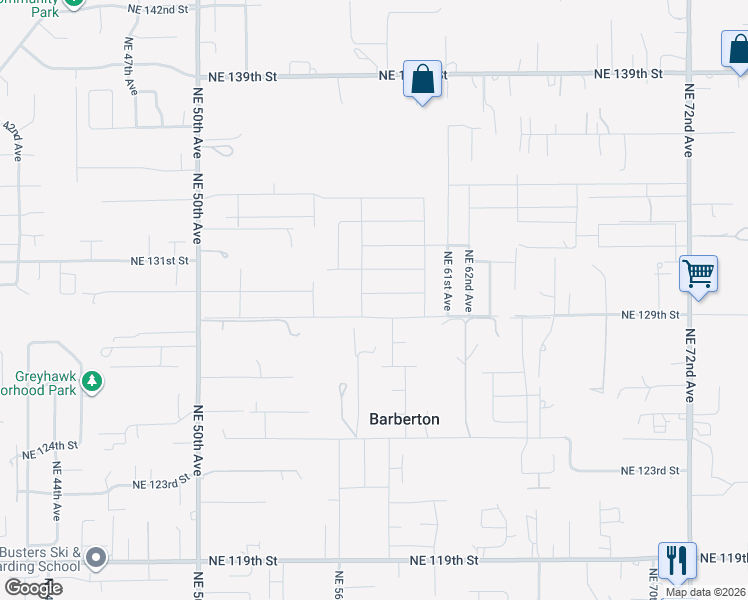map of restaurants, bars, coffee shops, grocery stores, and more near 5705 Northeast 130th St in Vancouver