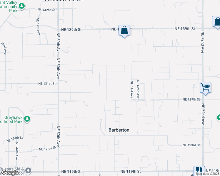 map of restaurants, bars, coffee shops, grocery stores, and more near 5707 Northeast 131st Street in Vancouver