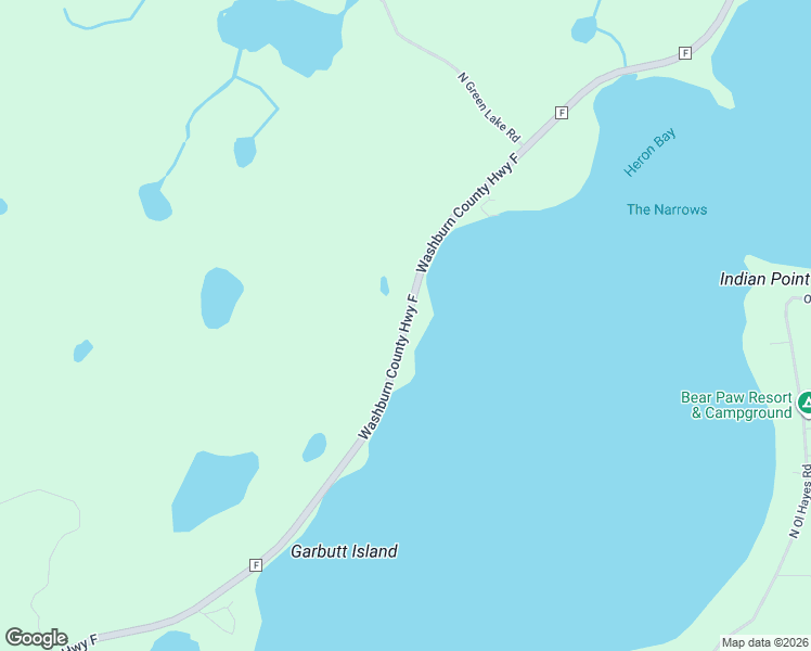 map of restaurants, bars, coffee shops, grocery stores, and more near 2298 County Road F in Birchwood