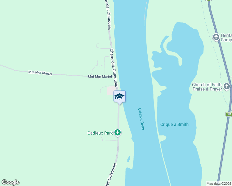 map of restaurants, bars, coffee shops, grocery stores, and more near 154 Chemin des Outaouais in Outaouais
