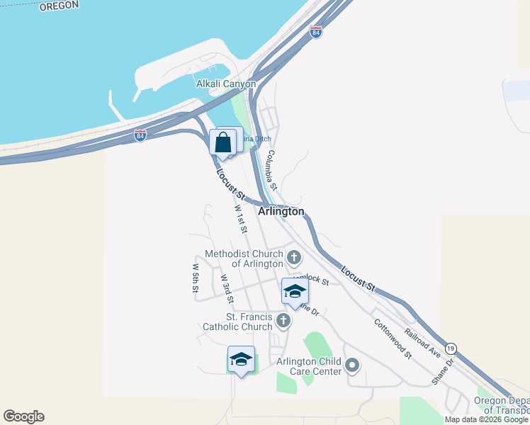 map of restaurants, bars, coffee shops, grocery stores, and more near 725 Cottonwood Street in Arlington