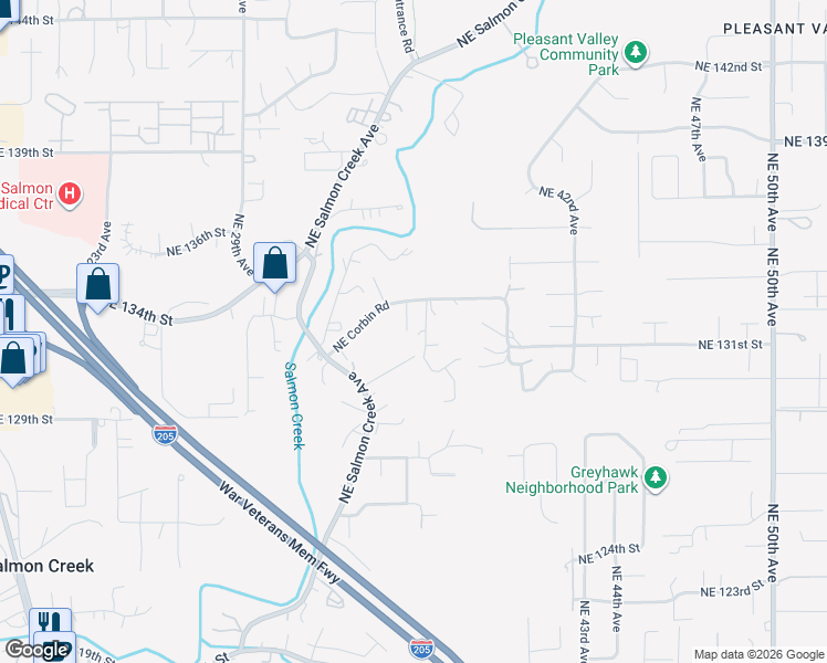 map of restaurants, bars, coffee shops, grocery stores, and more near 13113 Northeast 36th Place in Vancouver