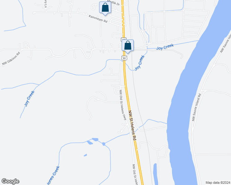 map of restaurants, bars, coffee shops, grocery stores, and more near 26901 Northwest Saint Helens Road in Scappoose