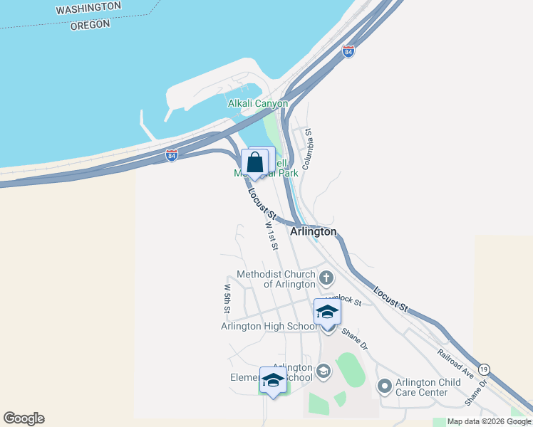map of restaurants, bars, coffee shops, grocery stores, and more near Locust Street in Arlington