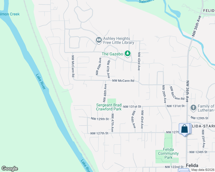 map of restaurants, bars, coffee shops, grocery stores, and more near 4613 Northwest 135th Circle in Vancouver