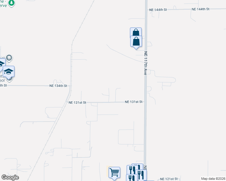 map of restaurants, bars, coffee shops, grocery stores, and more near 11218 Northeast 131st Street in Vancouver