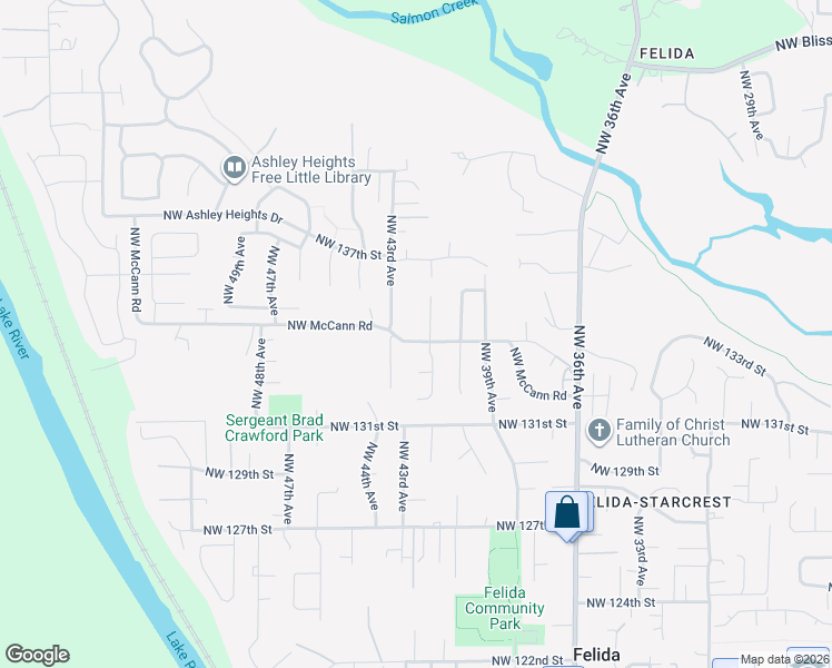 map of restaurants, bars, coffee shops, grocery stores, and more near 4218 Northwest McCann Road in Vancouver
