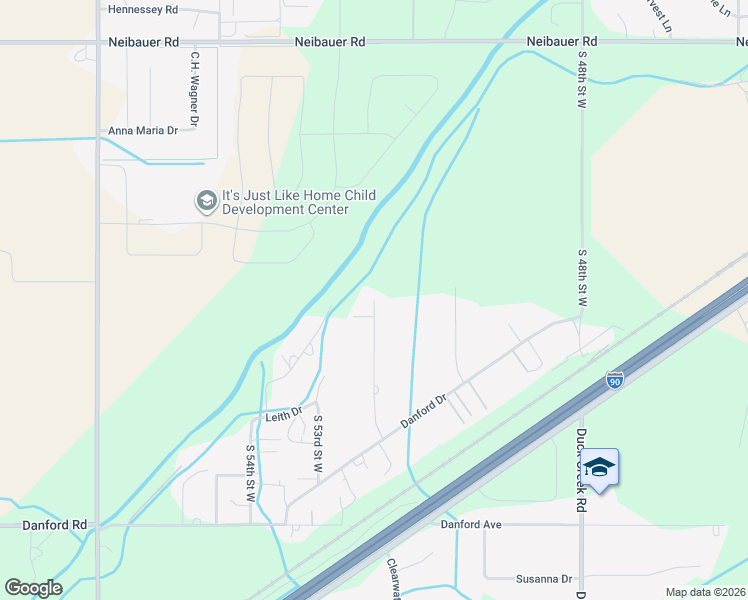 map of restaurants, bars, coffee shops, grocery stores, and more near 2801 South 51st Street West in Billings