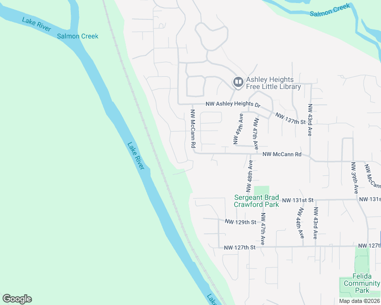 map of restaurants, bars, coffee shops, grocery stores, and more near 13407 Northwest 54th Avenue in Vancouver