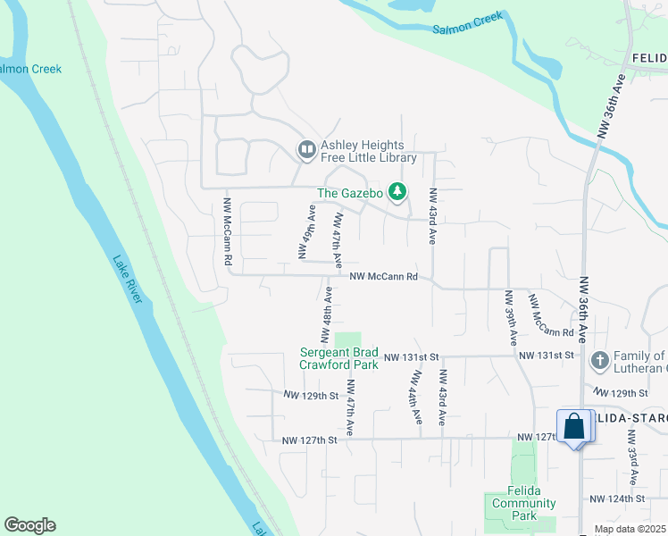 map of restaurants, bars, coffee shops, grocery stores, and more near 4701 Northwest 135th Street in Vancouver