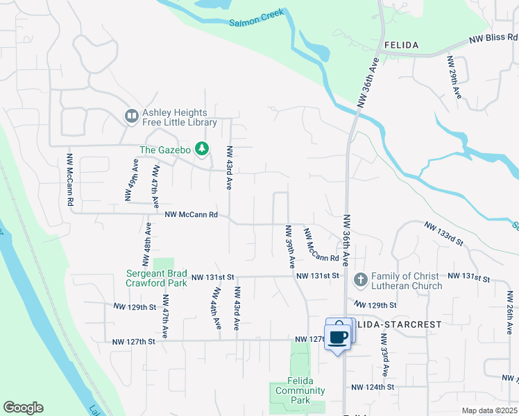 map of restaurants, bars, coffee shops, grocery stores, and more near 13417 Northwest 42nd Avenue in Vancouver