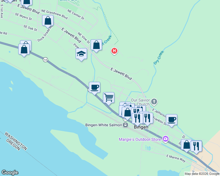 map of restaurants, bars, coffee shops, grocery stores, and more near 525 West Jefferson Street in Cook