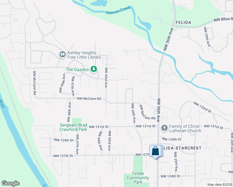 map of restaurants, bars, coffee shops, grocery stores, and more near 13417 Northwest 42nd Avenue in Vancouver