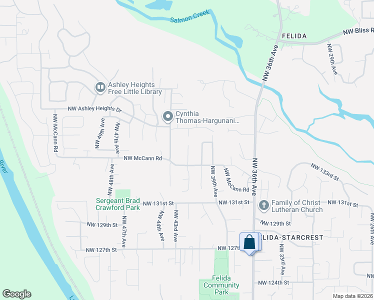 map of restaurants, bars, coffee shops, grocery stores, and more near 13417 Northwest 42nd Avenue in Vancouver