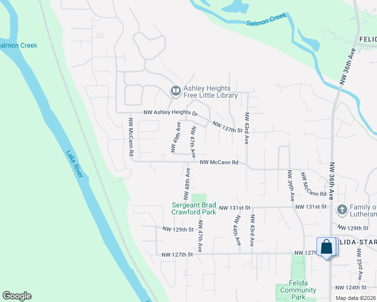 map of restaurants, bars, coffee shops, grocery stores, and more near 4613 Northwest 135th Circle in Vancouver