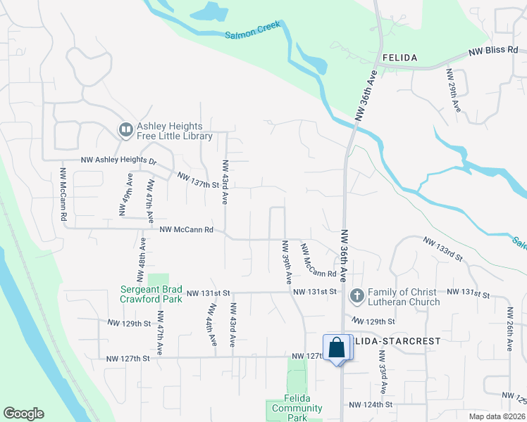 map of restaurants, bars, coffee shops, grocery stores, and more near 13417 Northwest 42nd Avenue in Vancouver