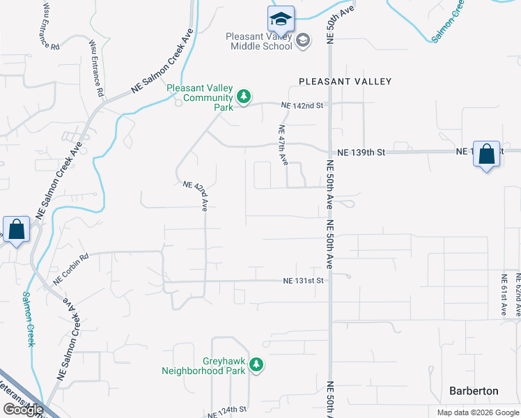 map of restaurants, bars, coffee shops, grocery stores, and more near 13603 Northeast 45th Court in Vancouver