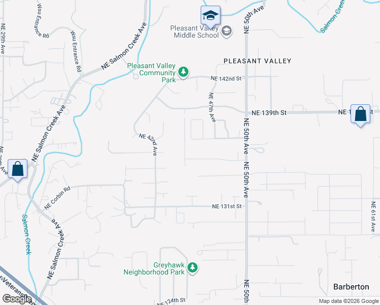 map of restaurants, bars, coffee shops, grocery stores, and more near 13603 Northeast 45th Court in Vancouver