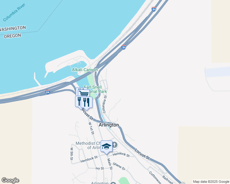 map of restaurants, bars, coffee shops, grocery stores, and more near in Arlington