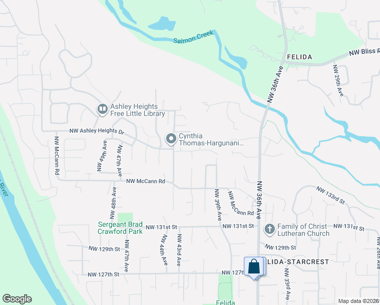 map of restaurants, bars, coffee shops, grocery stores, and more near 13608 Northwest 42nd Avenue in Vancouver