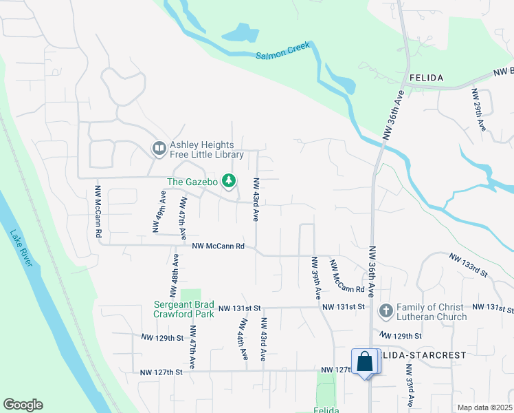 map of restaurants, bars, coffee shops, grocery stores, and more near 5010 Northwest 137th Street in Vancouver