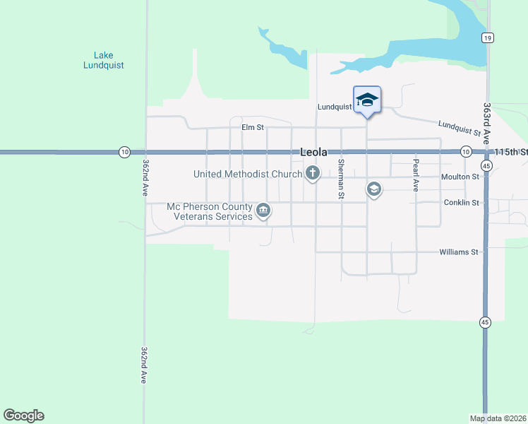 map of restaurants, bars, coffee shops, grocery stores, and more near 402-406 3rd Street in Leola