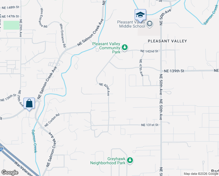map of restaurants, bars, coffee shops, grocery stores, and more near 13619 Northeast 43rd Court in Vancouver