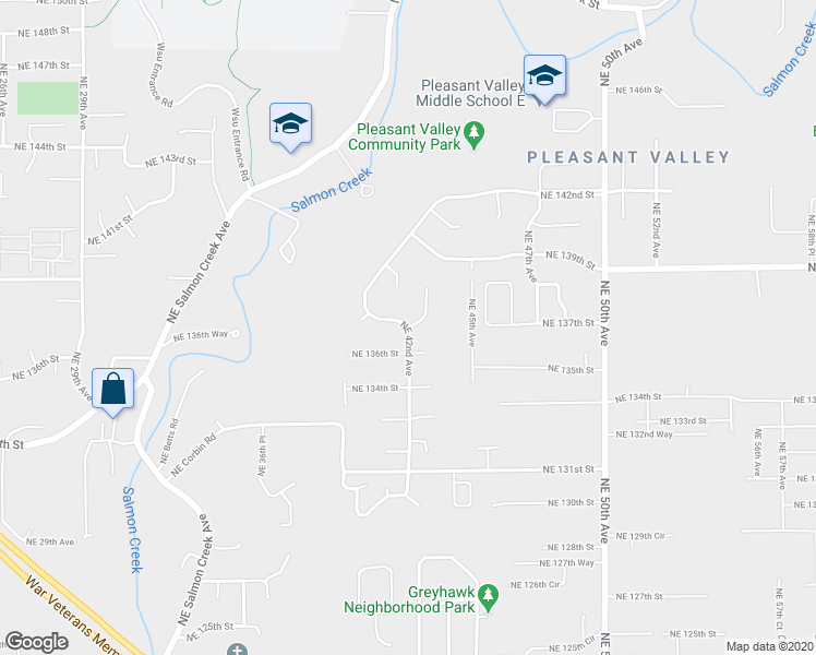 map of restaurants, bars, coffee shops, grocery stores, and more near 13205 Northeast 43rd Court in Vancouver