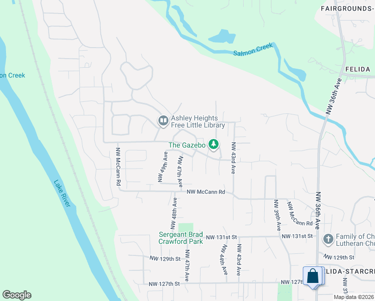 map of restaurants, bars, coffee shops, grocery stores, and more near 4610 Northwest 138th Street in Vancouver