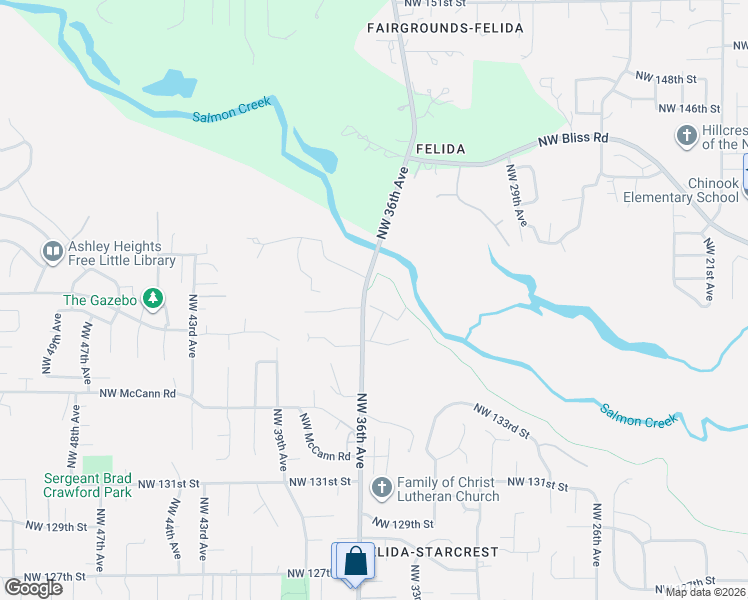 map of restaurants, bars, coffee shops, grocery stores, and more near 13806 Northwest 35th Court in Vancouver