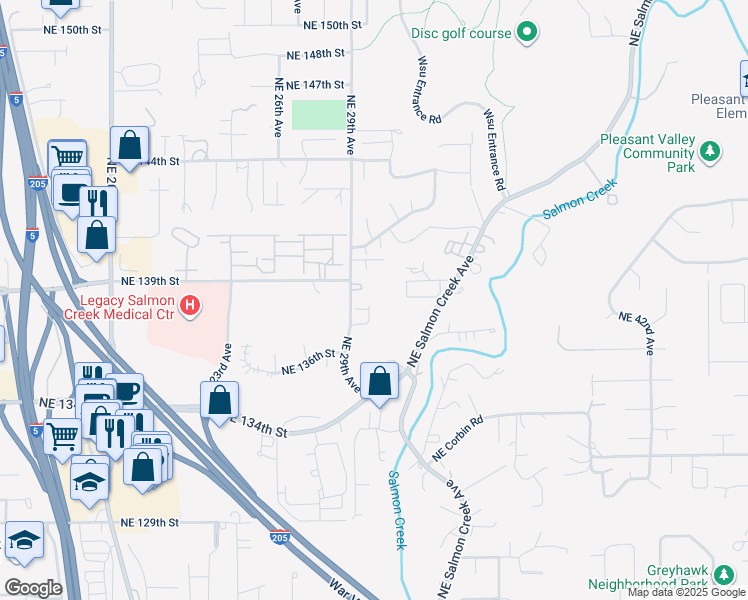 map of restaurants, bars, coffee shops, grocery stores, and more near 13815 Northeast 29th Avenue in Vancouver