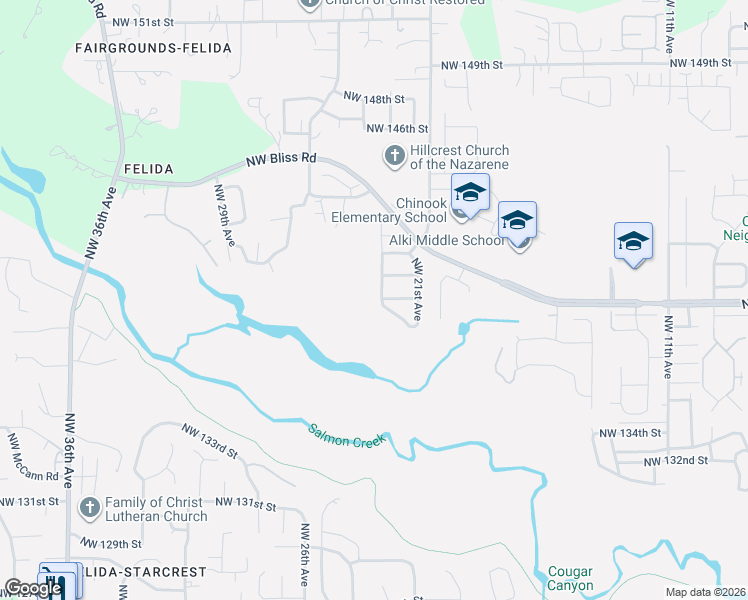 map of restaurants, bars, coffee shops, grocery stores, and more near 13904 Northwest 23rd Avenue in Vancouver