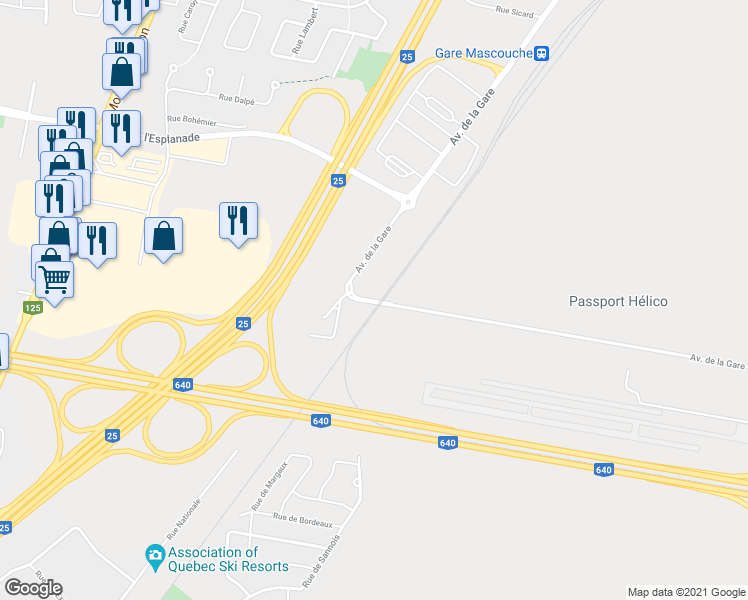 map of restaurants, bars, coffee shops, grocery stores, and more near 2833 Avenue de la Gare in Saint-Damien